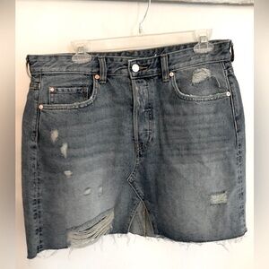 H&M/&Denim Distressed Mini Skirt